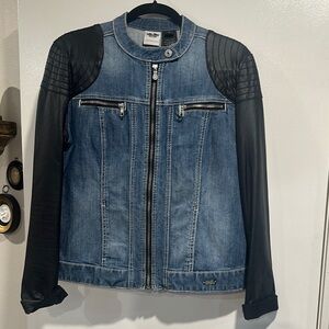 Women’s Harley, Davidson Denim and Black Faux Leather Jacket